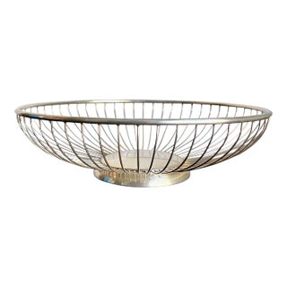 1960s Italian Silver Plate Breadbasket Fruit Bowl For Sale