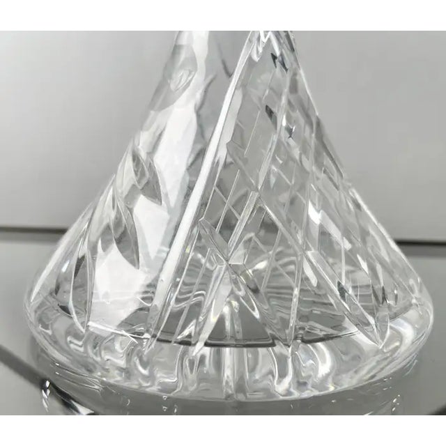 Classic European Cut Crystal Decanter With Faceted Stopper, 14″ H For Sale - Image 9 of 10