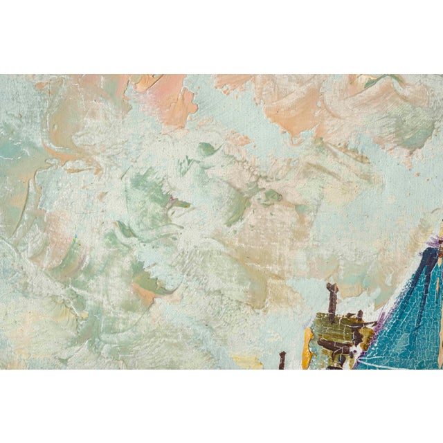 Vintage Parisian Boulevard Oil Painting by Rocco in Ornate Gilt Frame For Sale - Image 9 of 16