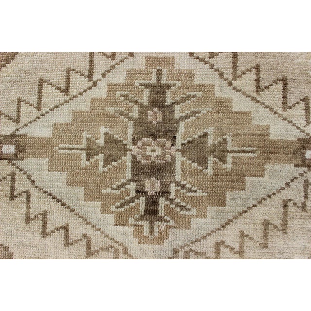 Early 20th Century Large Square Size Vintage Turkish Oushak Rug in Earthy Tones With Medallion For Sale - Image 4 of 12