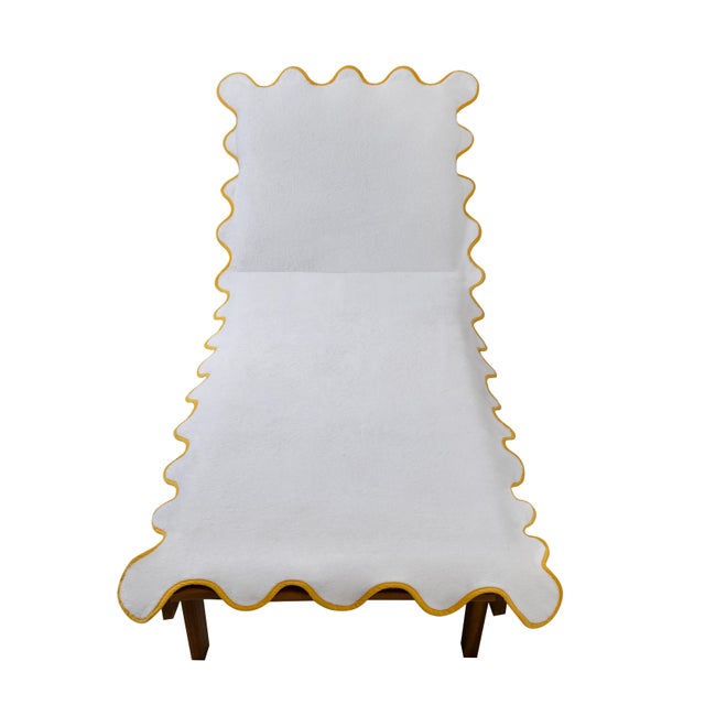Textile Chairish x Kassatex - Scallop Lounge Chair Cover, Yellow For Sale - Image 7 of 7