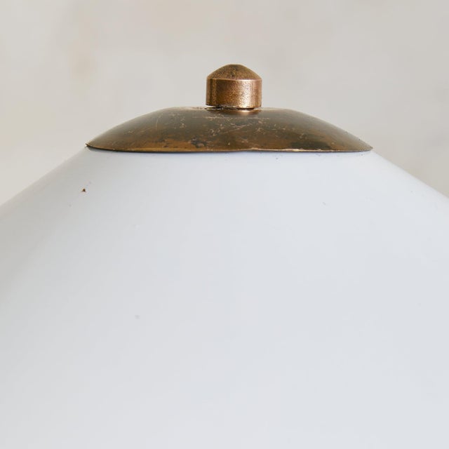 Metal 1950s Italian Tripod Floor Lamp with White Lacquered Shade For Sale - Image 7 of 9