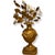 Antique Italian Gilded Wood Middle Urns With Metal Flowers- A Pair For Sale - Image 4 of 7