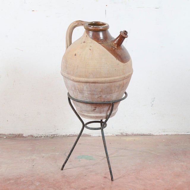 Rustic Terracotta Amphora with Base, Set of 2 For Sale - Image 6 of 11