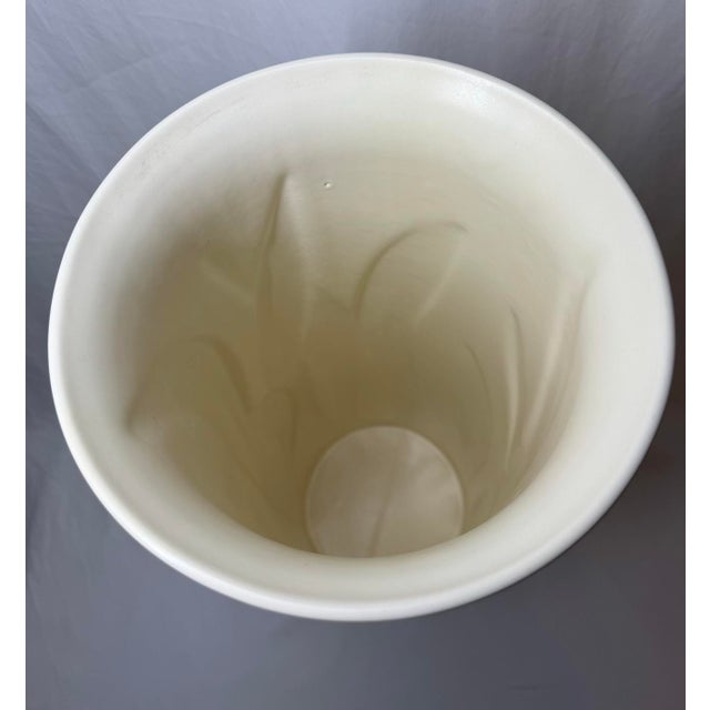Ceramic Haeger 20” Tall Column Vase Relief Foliage Leaves For Sale - Image 7 of 10