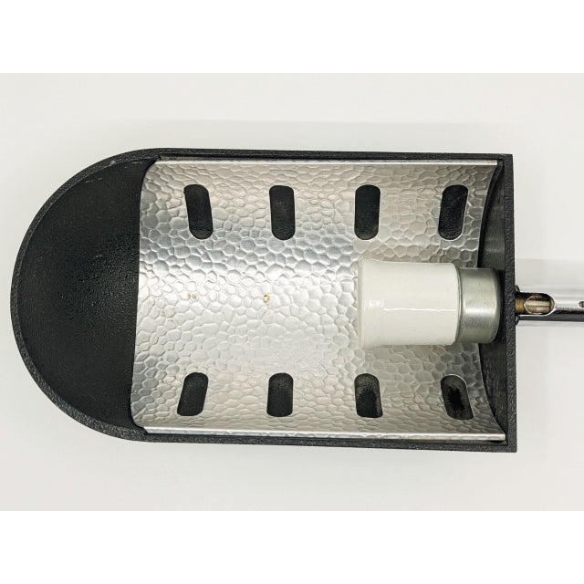 Sergio Mazza Black and Chrome Plated Metal Adjustable Snodo Wall Lamp by S. Mazza for Quattrifoglio, 1970s For Sale - Image 4 of 15