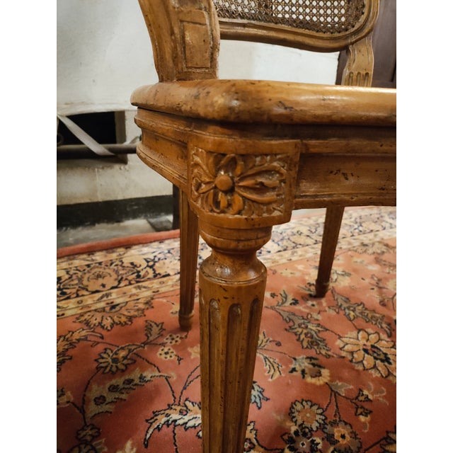 Pair of 19th Century French Louis XVI Bergère Armchairs With Cane Seats and Backs For Sale - Image 9 of 10