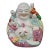 Vintage Hand Painted Colorful Famille Rose Fertility Happy Buddha Statue For Sale