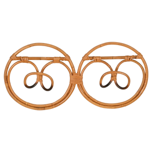 French Riviera Round Coat Rack in Bamboo and Wicker by Albini & Helg, 1960s