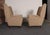 1950s Pair of Italian Modernist High Back Lounge Chairs in Two-Tone Bouclé and Walnut For Sale - Image 5 of 18