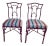 2 Vintage Chinese Chippendale Regency Side Chairs Dining Aluminum Faux Bamboo For Sale