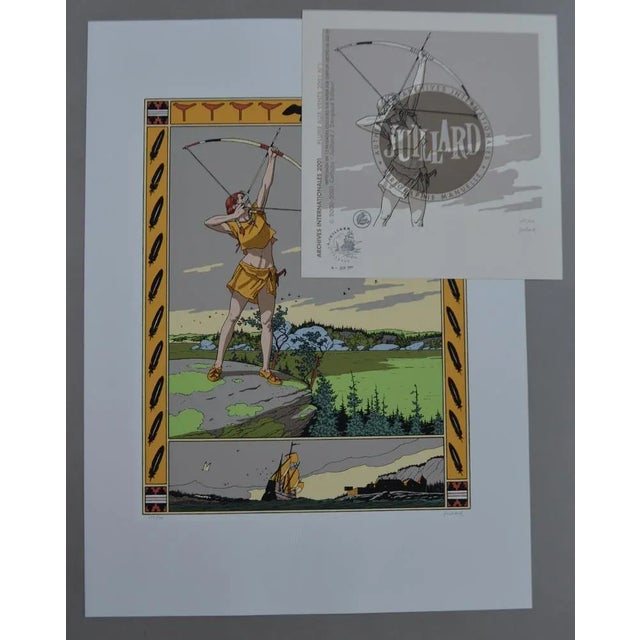 André Juillard Wind Feather, 2001 Silkscreen printing. Signed by André Juillard. Numbered 85/100. Produced by Archives...