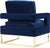 Transitional Avery Navy Velvet Chair with Gold Frame For Sale - Image 3 of 7