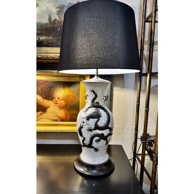 Pair Chinese Porcelain Dragon Vases Fitted as Lamps For Sale In Los Angeles - Image 6 of 14