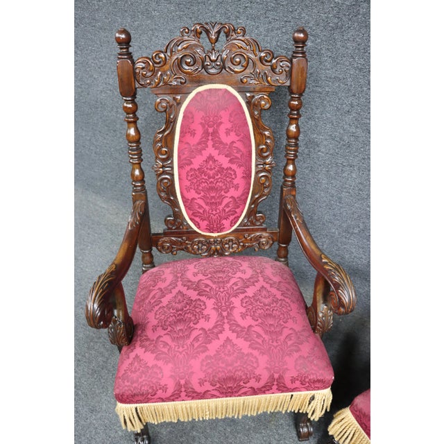 Jacobean Renaissance Style Walnut Armchairs For Sale In Philadelphia - Image 6 of 10