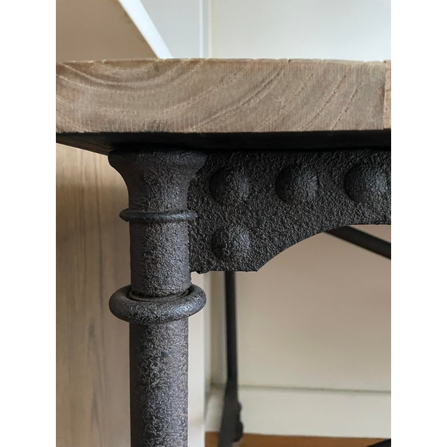 Restoration Hardware Restoration Hardware Reclaimed Wood Industrial Desk For Sale - Image 4 of 9