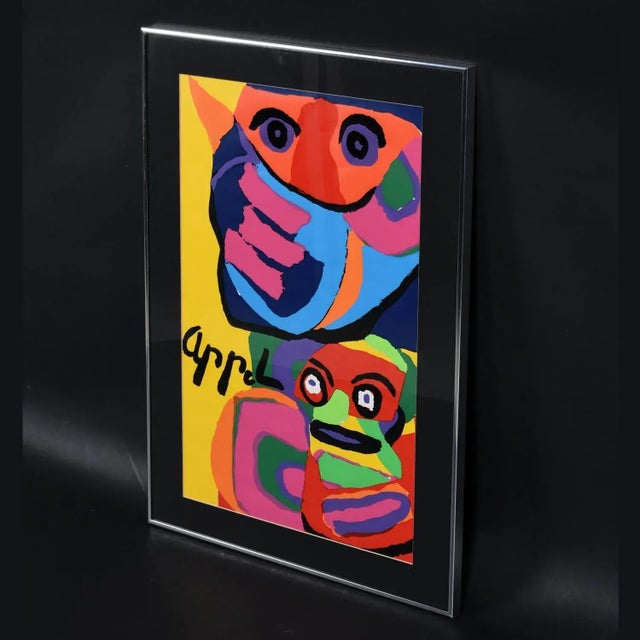 Karel Appel 1960s Karel Appel Colorful Rhino and Monkey Framed Print For Sale - Image 4 of 8