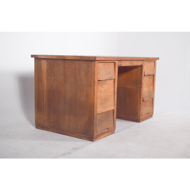 Mid-Century Modern Portuguese Desk in Oak, 1950s For Sale - Image 3 of 14