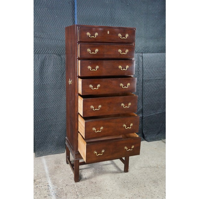 Brown Henredon 18th C. Chippendale Style Mahogany Semainier Chest Lingerie Dresser 59" For Sale - Image 8 of 18