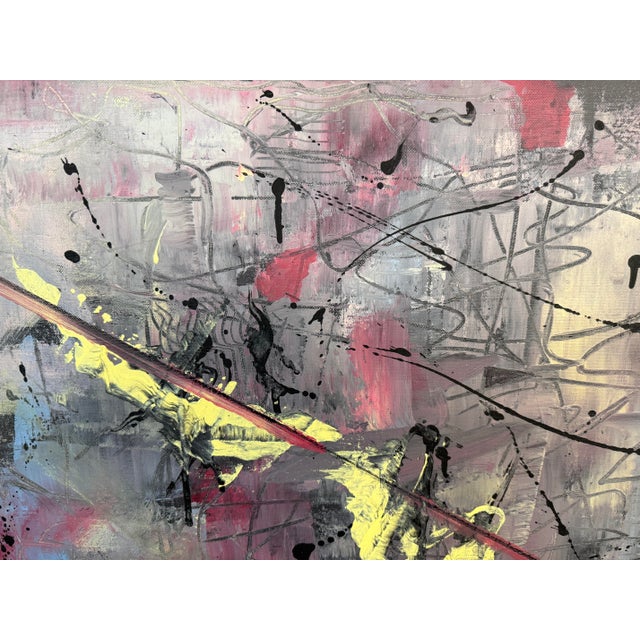 Textile Late 20th Century Signed Abstract Painting by Dennis Sakelson - Acrylic on Cavas For Sale - Image 7 of 9