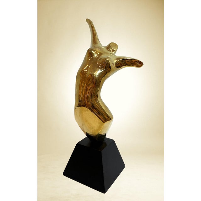 Modern Late 20th Century Polished Bronze Female Torso Sculpture For Sale - Image 3 of 12