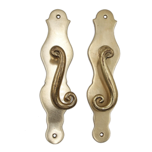 Pair of Mid 20th Century Swirl Polished Brass Dummy Door Levers
