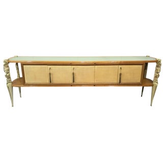 Sideboard in Wood and Parchment from La Permanente Mobili Cantù, 1950s For Sale