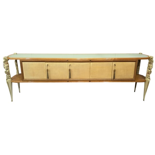 Sideboard in Wood and Parchment from La Permanente Mobili Cantù, 1950s For Sale