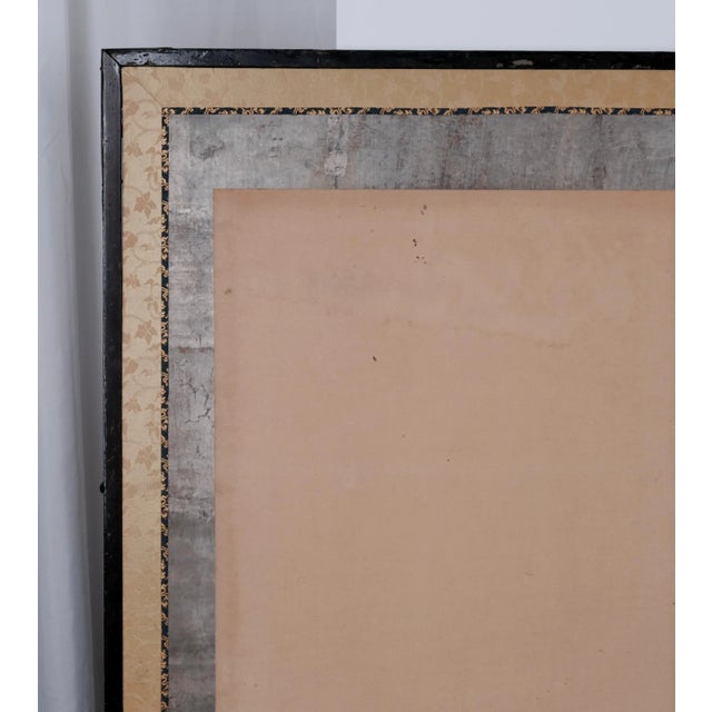 19th Century Byobu in Good condition overall with some open and tape repaired tears on the back Japanese Byobu "Wisdom &...