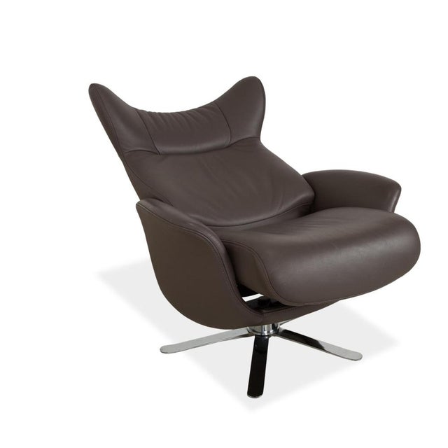 Set of Model 8115 Armchair and Ottoman in Leather and Chrome from Joop For Sale - Image 4 of 18