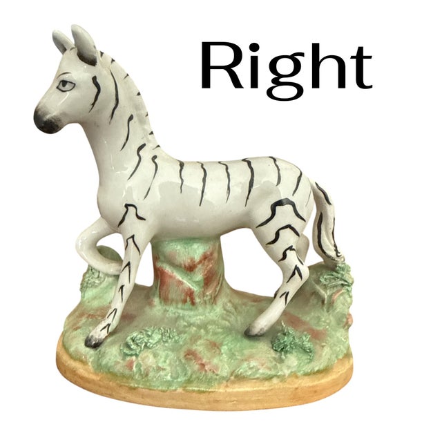 1930s Vintage English Staffordshire Zebra Figures c.1930s -50s - A Pair For Sale - Image 5 of 8
