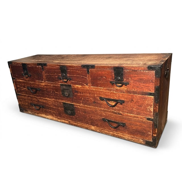 Japanese 19th Century Edo or Meiji Japanese Katana Dansu Sword Chest For Sale - Image 3 of 6