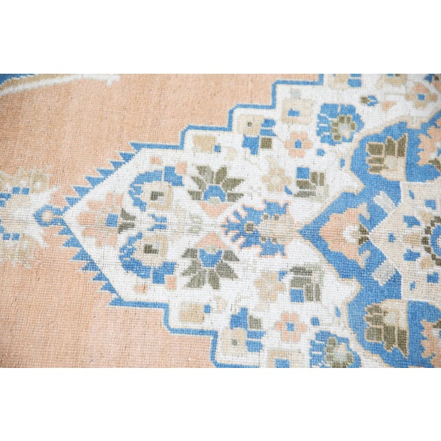 Turkish Oushak Rug Blue & Peach Handwoven Wool Rug 5'8" X 8'10" For Sale - Image 9 of 9