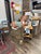 Hand Painted Antique Carousel Horse With Brass Torchiere Stand For Sale - Image 9 of 16