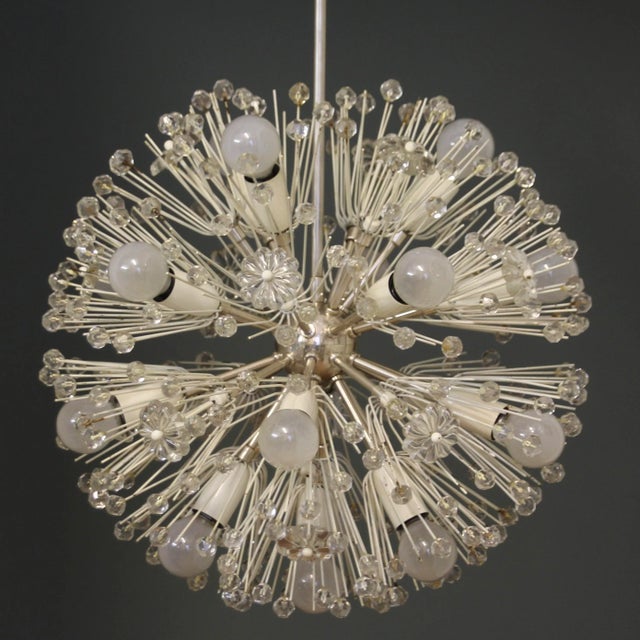 Mid-Century Modern Large Silvered Snowball Pendant Lamp by Emil Stejnar for Rupert Nikoll, 1950s For Sale - Image 3 of 17