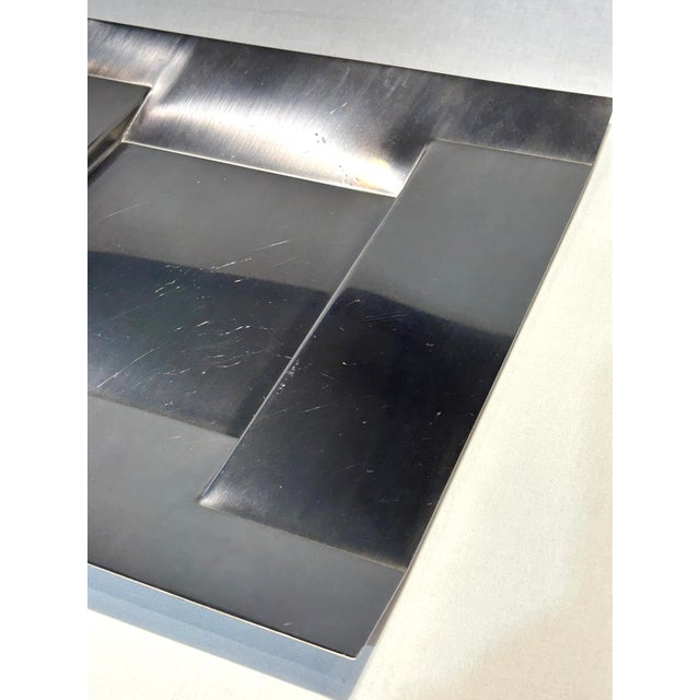 Silver Vintage Alessi Stainless Steel Platter For Sale - Image 8 of 14