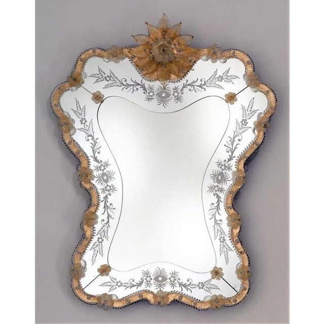 Glass Venetian Mirror Murano Glass "Casanova" by Fratelli Tosi For Sale - Image 7 of 7