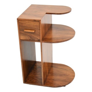 Art Deco Figured Walnut Side Table, 1930s For Sale