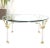 Round Glass Top Chrome Legs Solid Brass Stretchers & Feet Coffee Center Table For Sale - Image 9 of 13