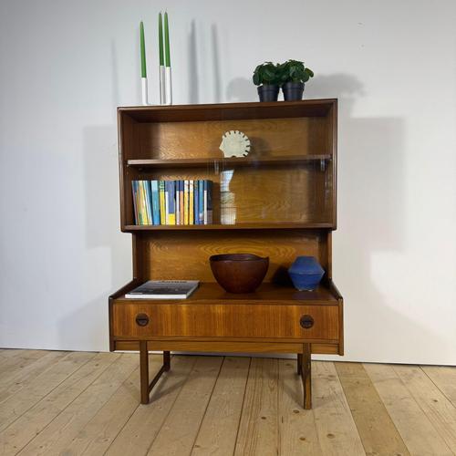 Vintage Teak Bookcase with Glass Doors For Sale - Image 9 of 13