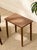 Vintage Mid-Century Modern Wood Side Table With Brass Corner Accents For Sale - Image 4 of 8