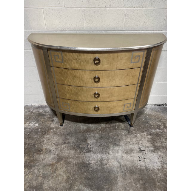 Caracole Caracole Mr K’s Key Silver Leaf Hollywood Regency 4-Drawer Buffet For Sale - Image 4 of 11