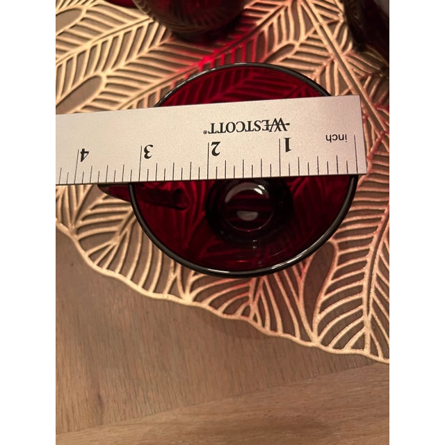 Vintage Royal Red Punch Bowl With Cups and Pedestal- 11 Pieces For Sale - Image 11 of 13