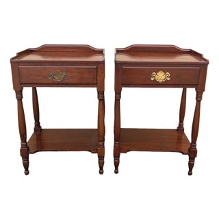 Mid 20th Century Pair of Henkel Harris Cherry Nightstands For Sale