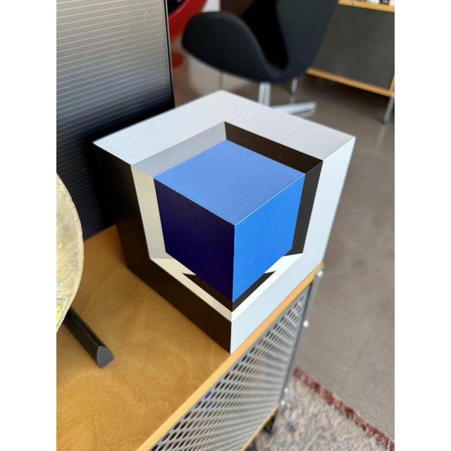 Vintage XL Frank Grimaldi "SeeTheCube" Signed Original Op Art Sculpture For Sale - Image 4 of 15