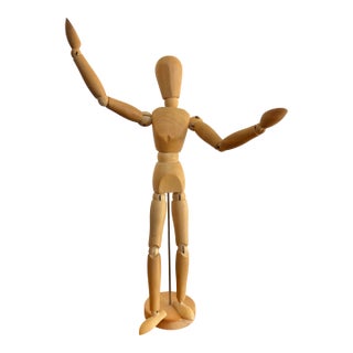 Late 20th Century Wooden Artists Articulating Figure For Sale