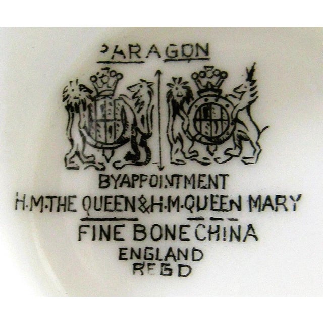 1940s Paragon Peach and Green Butterfly Handle Teacup and Saucer For Sale In Miami - Image 6 of 9