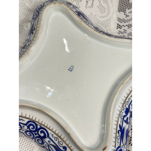 Antique Austrian Porcelain 10 Pc Tea Set Cobalt Blue and Gold, Fischer & Mieg Pirkenhammer For Sale - Image 9 of 12