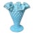 Vintage Fenton Pastel Blue Hobnail Milk Glass Footed Double Crimped Ruffle Vase For Sale