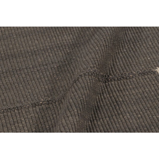 Textile Rug & Kilim's Accent Kilim, Gray Textural Stripes With Beige Accents For Sale - Image 7 of 8